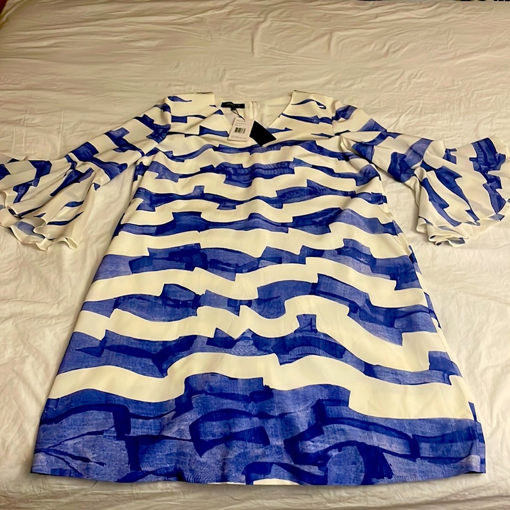Lafayette 148 NY Multi White Flow Dress